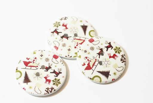 Buy Fancy Wood Buttons Christmas X3 - 30mm