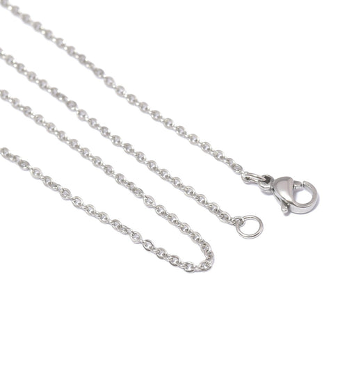 Buy Chain Fine Color Platinum Color 45cm Stainless Steel, 2x 1.5x 0.2mm with Clasp