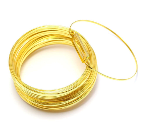 Achat 10 tours de fil plat à mémoire en métal OR 55mm de diamètre création de colliers et bracelets