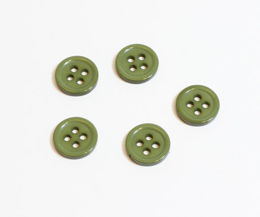 Buy x5 green khaki green resin - 11mm - sewing - 4 holes