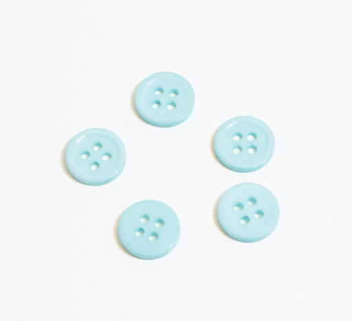 Buy X5 round turquoise resin buttons - 11mm - sewing - 4 holes