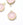 Beads wholesaler 1 milky light pink pendant 14x10.5x5 mm set gold gold brass, hole: 1.5 mm and golden crimped faceted glass