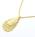 Acheter au détail 4 pendentifs arabesque filigrane dorée 38x22x0.7 mm, Trou: 0.8 mm pour boucles d'oreilles ou sautoir.