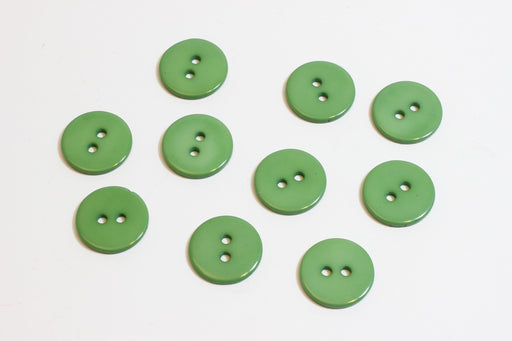 Buy x10 fancy green round buttons - 15mm - to sew