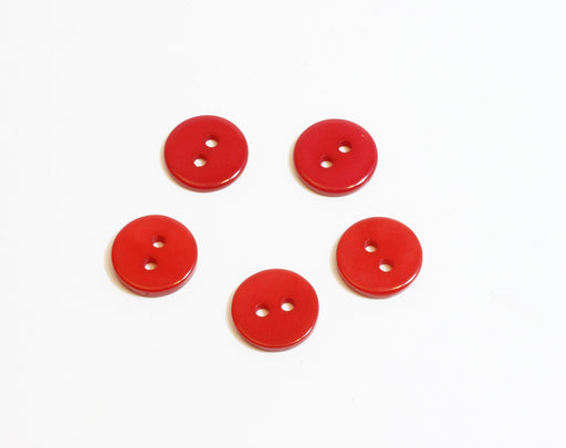 Buy x5 Red Round Fancy Buttons - 11mm - Sewing