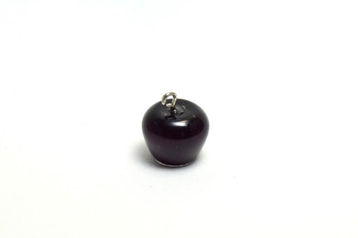 Buy black apple pendant 15x14 mm, Hole: 2 mm