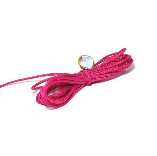 Buy 2 meters of cord pink cherry- polyester 1 mm for cord or macramé jewelry