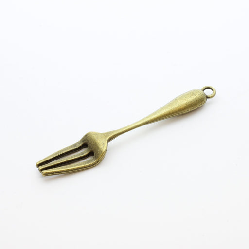 Buy bronze fork charm pendant - 6.7cm - creation of gourmet jewelry