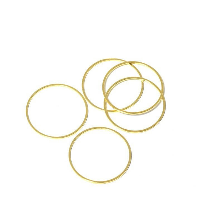 Achat en gros 5 anneaux connecteurs rond 25x1 mm laiton doréconnecteurs bijoux