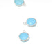Achat 1 pendentif argent 14x11x5 mm, Trou: 2 mm et verre à facettes bleu clair opaque avec contours argentés