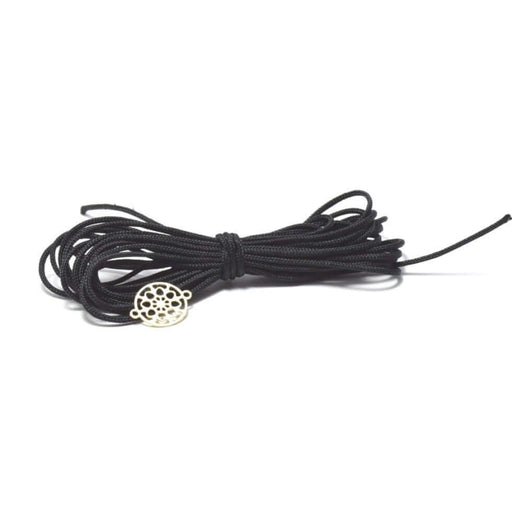Buy 2 meters of black cord in polyester 1 mm - for bracelet, necklace, jumper