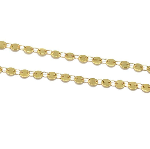 Buy 20 cm - Raw brass chain piplet 4mm welded rings - for neck, bo, necklace and bracelet