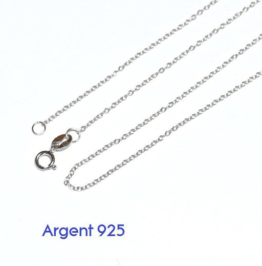 Achat au détail chaine 45cm argent 925 collier complet maille forcat 1mm avec fermoir, ideal pour des pendentifs