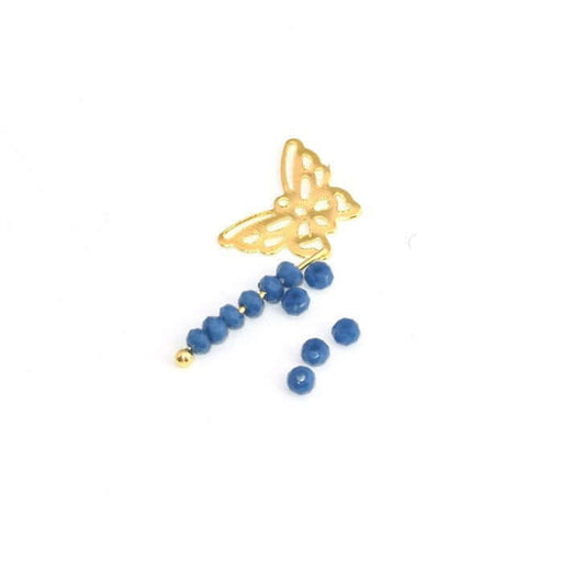 Buy 10 oil blue beads faceted glass imitation jade 3x2mm