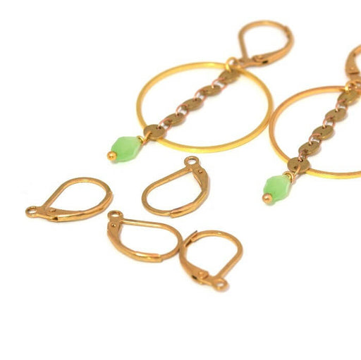 Buy 2 pairs sleepers stainless steel gold x4 golden earrings 6x12x0.8 mm - steel appreciate creative jewelry