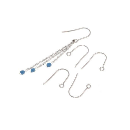 Buy 2 pairs sleepers stainless steel x4 stainless steel earrings 22 mm, hole: 2 mm - steel appreciate creative jewelry