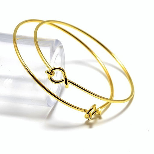 Buy Gold plated brass bracelet 60 mm diameter 2 mm thick nickel adjustable to customize for all wrists