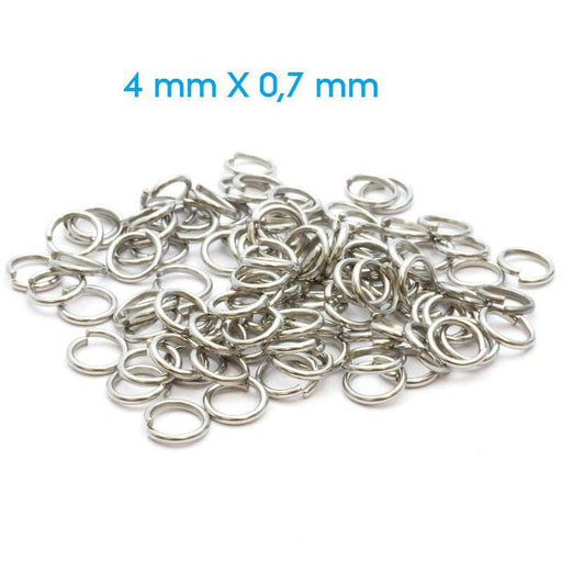 Buy 200 open rings 4 mm platinum approximately - Jewelry learning