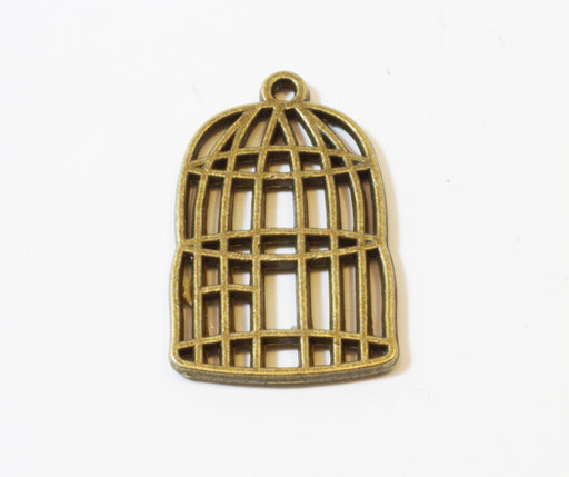 Buy Bronze Cage pendant charm - 26x17mm