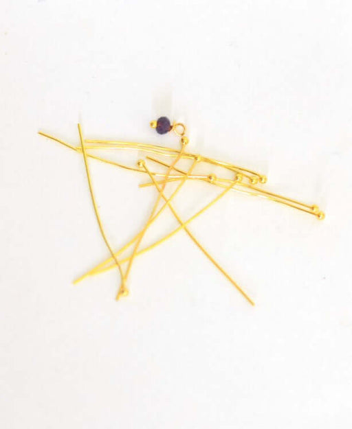Achat 20 clous perlés doré 35 mm épaisseur tige 0.5mm idéal pour les perles . tige souple