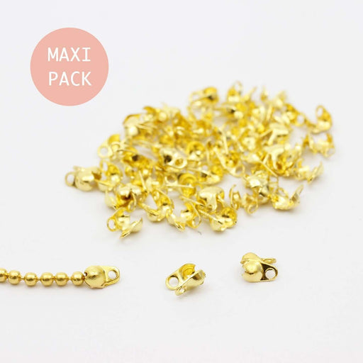 Buy 100 Caps for Ball Chain 1.2 and 1.5mm Golden - Maxi Pack 2- Approves Creation Jewelry
