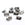 Beads wholesaler 20 gunmetal black ribbon tips 10mm - batch of 20 claw clasps