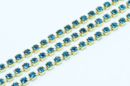 Buy 60 cm blue rhinestone chain zircon 2mm