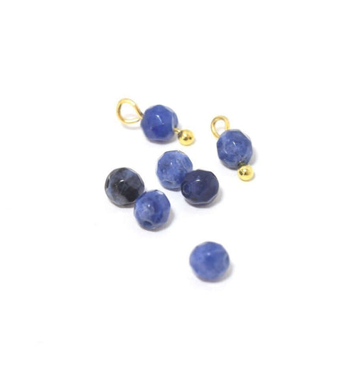 Buy 5 4 mm sodalite beads- different blue octagonal geometric shape for each pearl