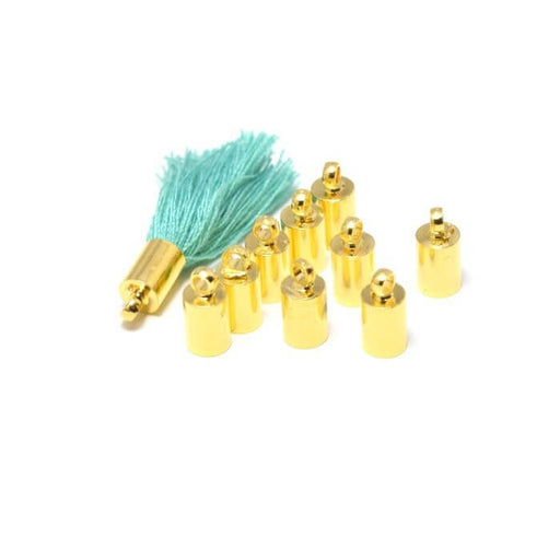 Buy 20 Cord Tips or Gold Pompom 10x5x4.5 mm, Hole: 3 mm - Set of 20 Cord Tips