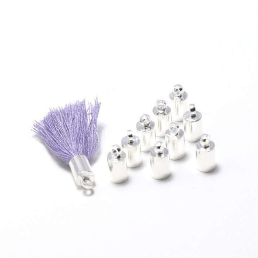 Buy 20 cord tips or silver pompom 10x5x4.5mm, Hole: 3mm - Lot of 20 cord tips