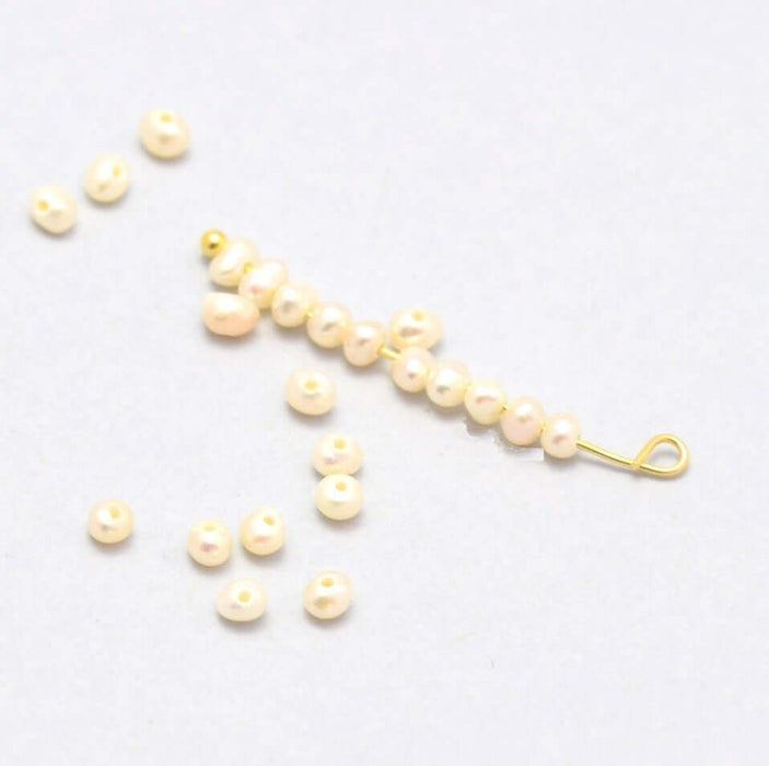 Achat 20 perles naturelle de culture 2~3 mm, trou: 0.8mm pour bracelet collier sautoir BO finition breloque