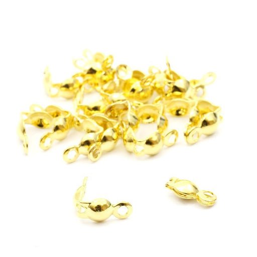 Buy 7x4mm golden knots gilded x10 - for fine cords and extra fine chain leap for your jewelry creations