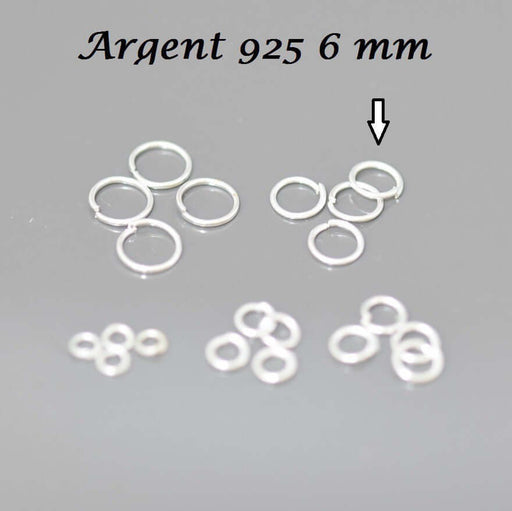 Buy 5 silver-plated rings 925 open x5 - 6 mm - jewel primers for chain junction charms or clasps