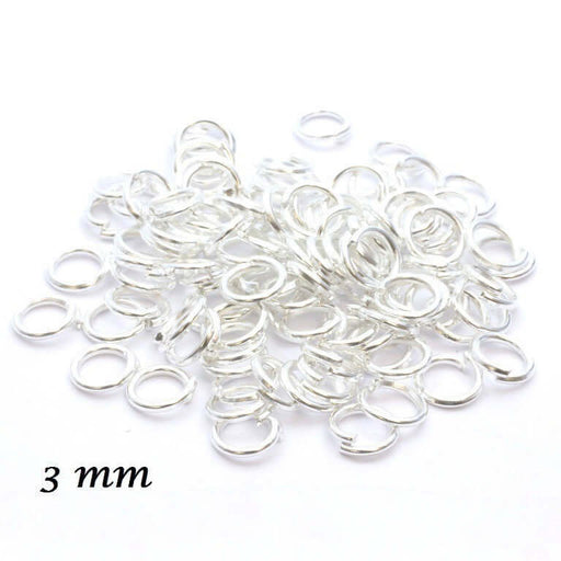 Buy 3 mm open silver rings x40 - 0.5 mm thick - jewelry appretes