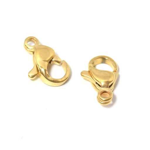 Creez 2 fermoirs mousquetons acier inoxydable doré or 10x6mm apprèts pour vos créations de bijoux acier or