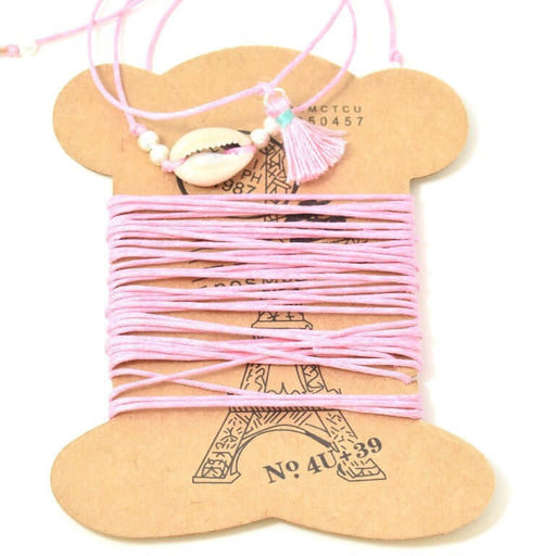 Buy 4 m of cotton cord waxed 1mm pink for jewelry bracelet necklace or accessories