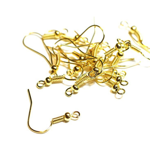 Buy Sleepers Hooks Stainless Steel Gold X2 Pair of Golden Earrings 20 mm - Set of 2 pairs