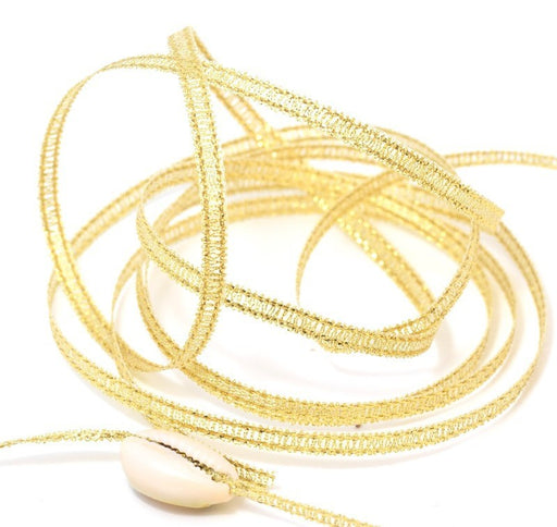 Buy 3 mm gilded ribbon by 2 meters for jewelry production or scrapbooking