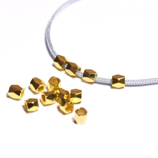 Buy X20 octagonal beads metallic brass - gilt 3x2.5mm - for bracelet necklace jumper BO