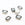 Beads wholesaler Glass Rhinestone Beads Sertis x 5 Rectangles Light Gray 14x10mm Sewing or Paste - Glass Rhinestone