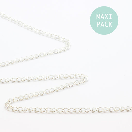 Buy silver link chain x10m - 3.8x4.8mm nickel-free - MAXI PACK jewelry creation primers