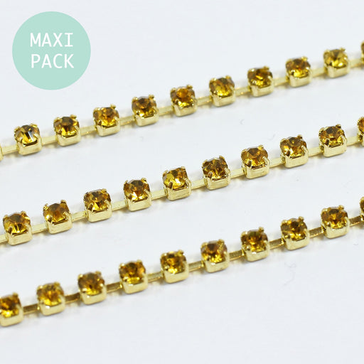 Buy Golden Rolly Chain X3M Maxi Pack - Rhinestone 2mm