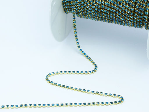 Buy chain rhinestones x30 cm blue zircon 2mm - jewelry creation