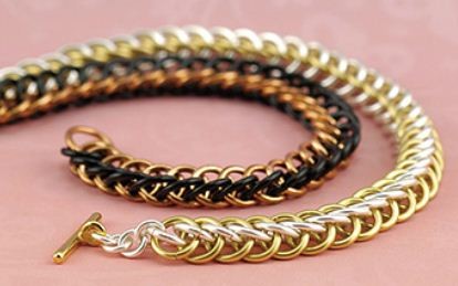 Buy Beadalon 100 rings chain mesh artistic wire no tarnished brass plated 18ga 5/32 (1)