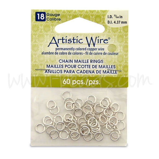 Buy Beadalon 60 rings chain mesh artistic wire no tarnished silver plated 18ga (1)