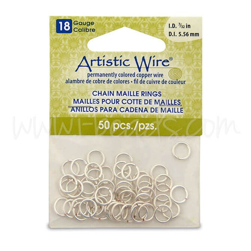 Buy Beadalon 50 chain chain rings chain mesh uns tarnished silver plated 18ga 7/32 (1)