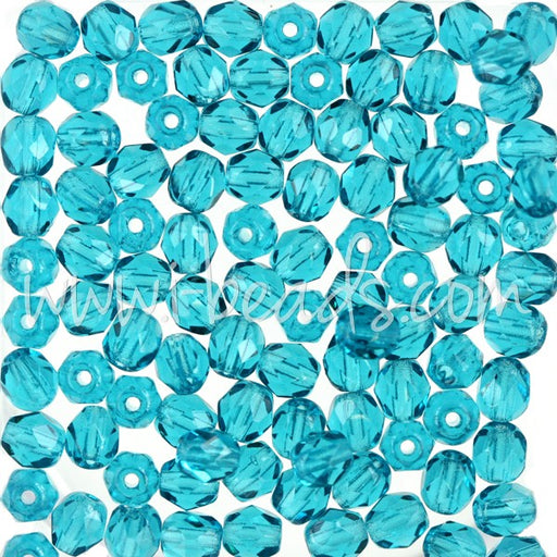 Buy Faceted pearls of bohemian teal 4mm (100)