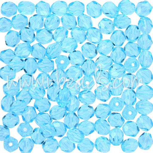 Creez avec Perles facettes de boheme aquamarine 4mm (100)