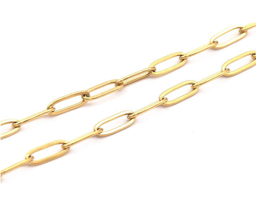 Buy Trombone chain 12x4mm gold steel (50cm)