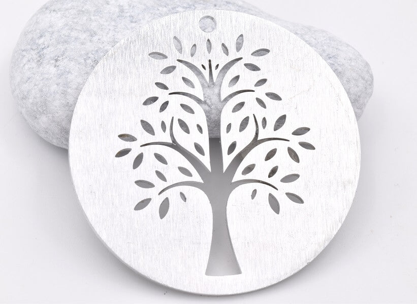Round Pendant Aluminum Life Tree 5cm (1)